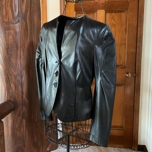 Armani black lamb leather jacket, 6